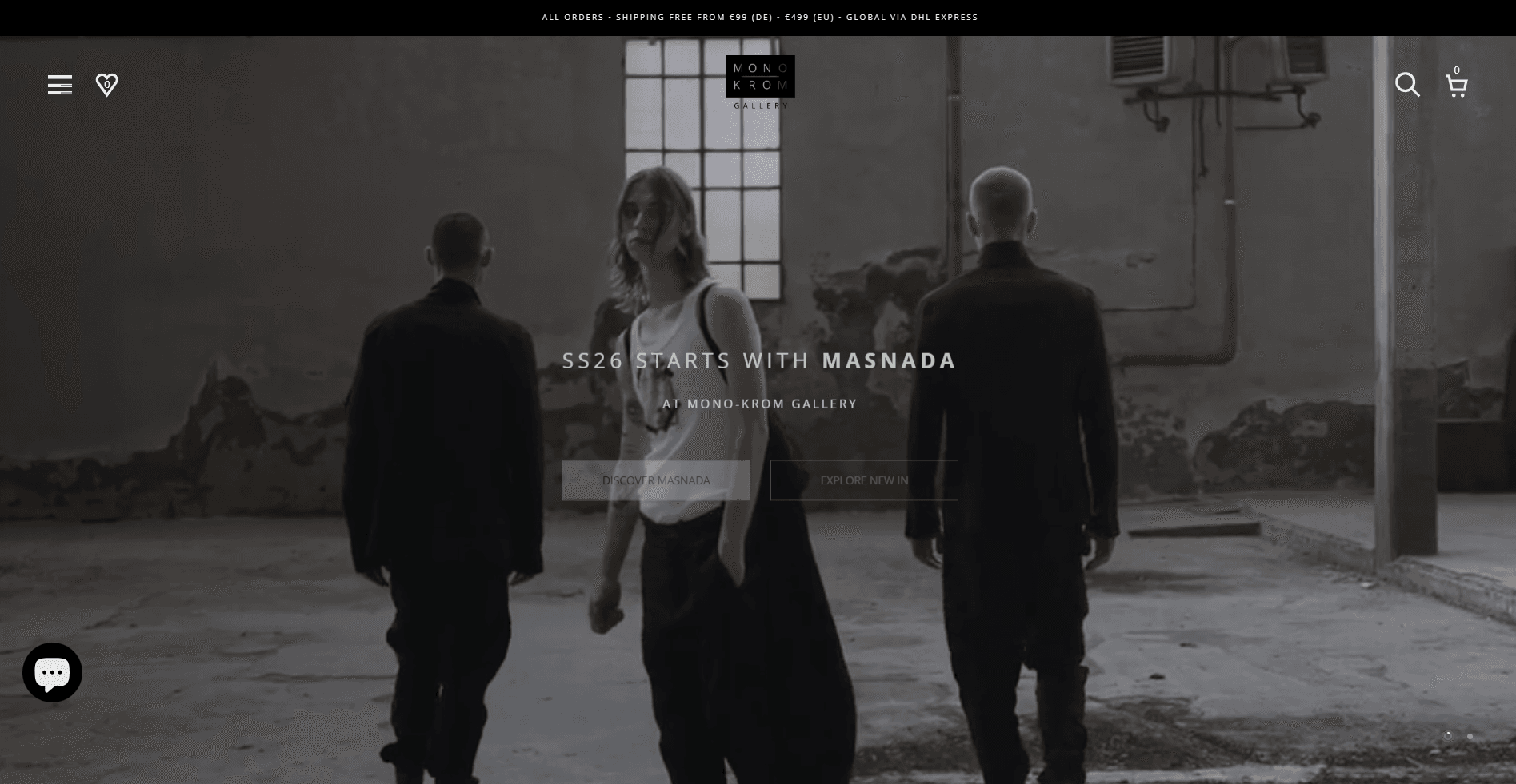 Mono-Krom Gallery storefront screenshot